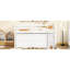 Lit mezzanine blanc simple avec bureau portable et bureau de rangement spacieux à 4 tiroirs, blanc, pour une chambre organisée-1679802036-1679802038