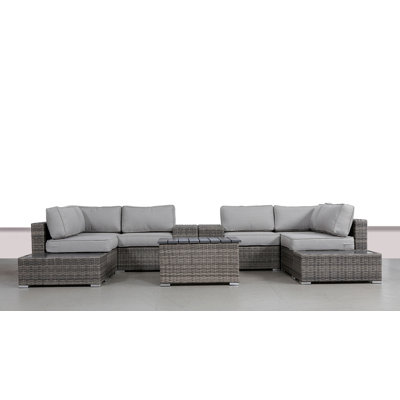 Kylo Wicker Fully Assembled 11 Pieces Seating Group with Cushions