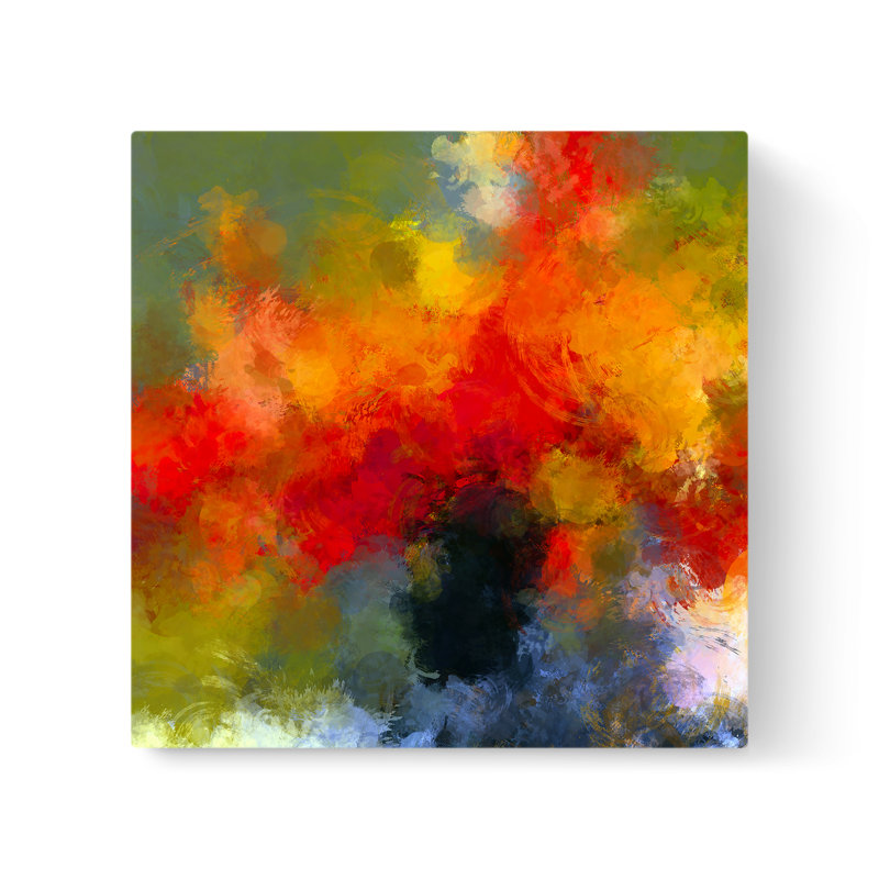 Bouquet complet - peinture sur toile tendue, H 24 po x l 24 po