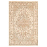 Cornwall Wool Oriental Area Rug in Cream