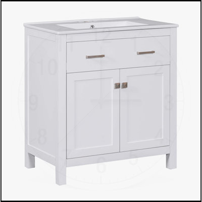 Meuble-lavabo moderne avec lavabo en céramique et options de rangement polyvalentes