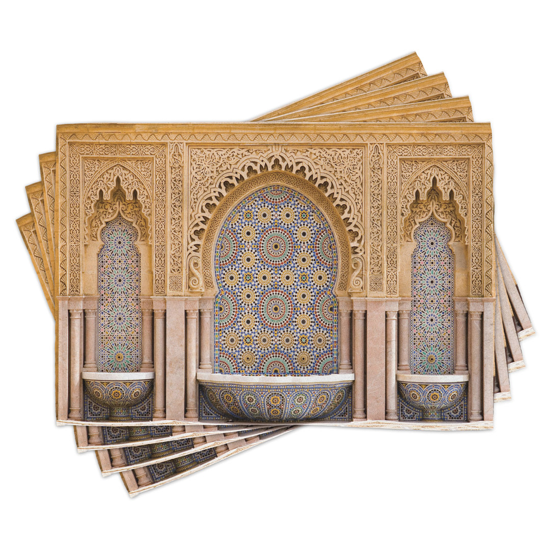 Platzdeckchen 4er Set, Rabat Hassan Tower, Apricot Blassbraun