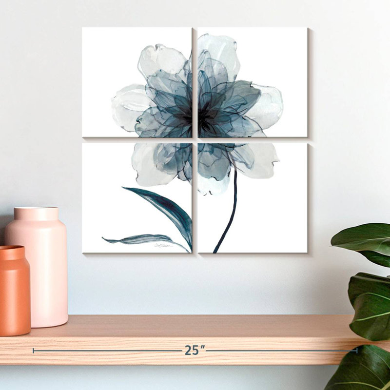 Harnek floral indigo II, H 18 po x l 18 po