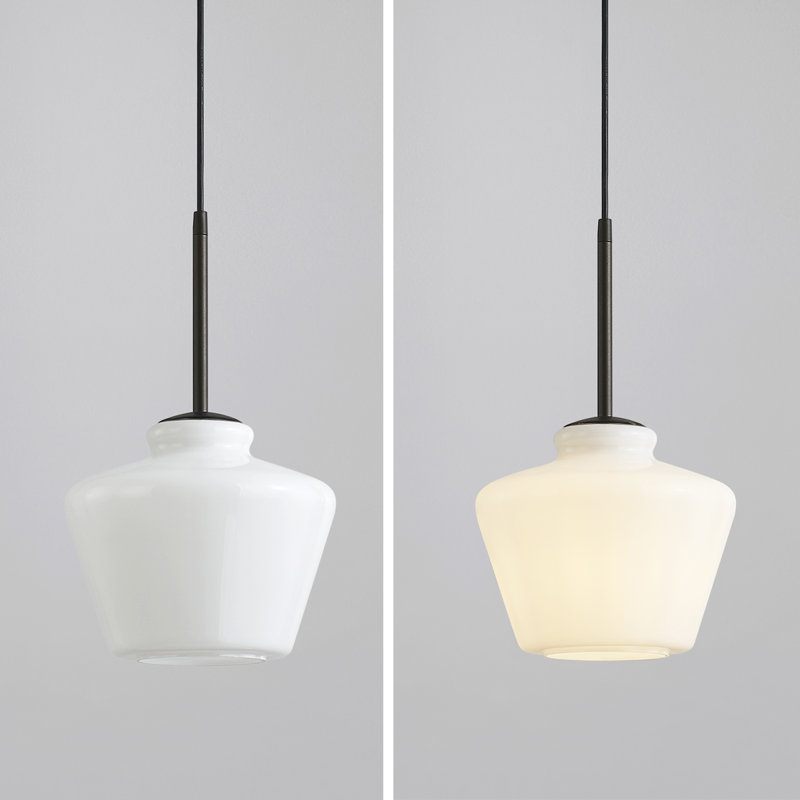 Luminaire suspendu 1 lumière Shwana, Bronze foncé, Blanc