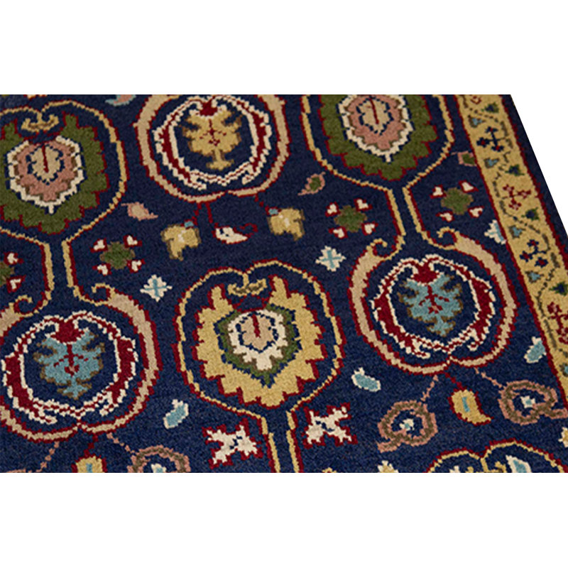 Hand-Knotted High-Quality Blue and Yellow Area Rug