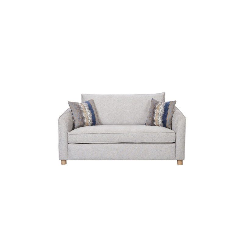 Marielle Loveseat – Sand Performance Fabric with Down Pillows & Reversible Cushions | Modern Farmhouse Upholstery