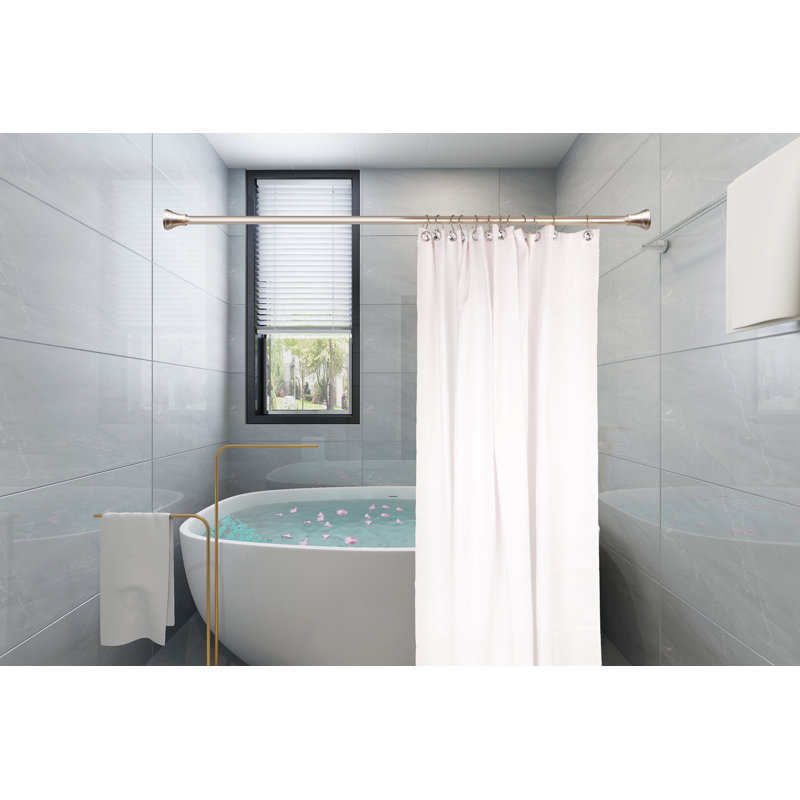 Brushed Nickel Crystal Design Shower Curtain Hooks Set of 12