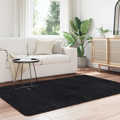 Shaggy Rug High Pile NAVARRA Black Polyester