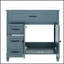 Meuble-lavabo bleu 36 po avec lavabo, structure durable, panneau de fibres à densité moyenne, rangement spacieux et design moderne pour tout décor