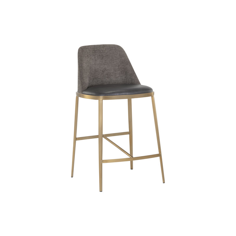 Tabouret de comptoir Dover - Bravo Portabella / gris Sparrow, Gris, Tabouret de comptoir (hauteur d'assise de 25,5 po)