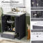 Ensemble de meuble-lavabo 24 po avec lavabo en céramique, armoire de rangement autoportante moderne avec poignées argentées, portes à fermeture douce-1101529410