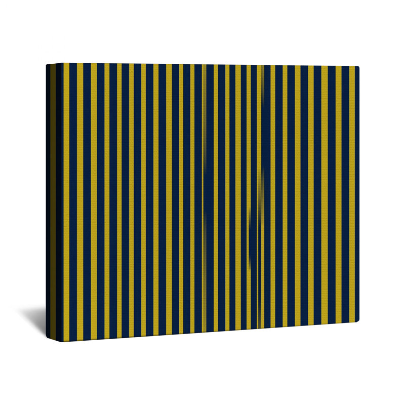 Toile de galerie à rayures bleu marine et jaune en plusieurs tailles, 12 x 12 inches