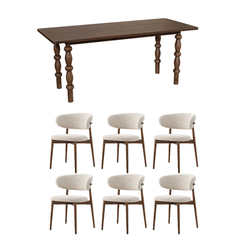 Ensemble de salle à manger moderne simple en bois massif avec chaises 31,4 po, H 29,1 po x L 62,9 po x l 31,4 po