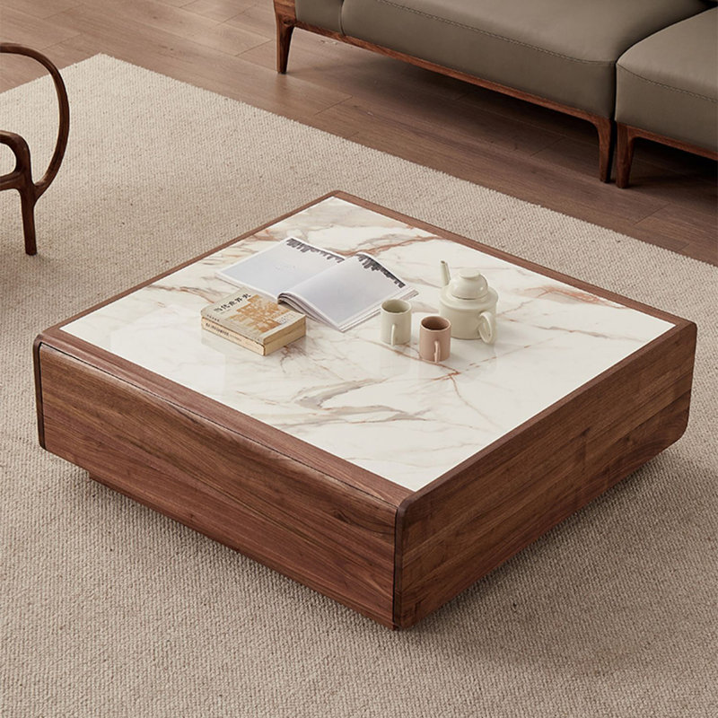 Table basse carrée, H 15,7 po x L 51,2 po x l 51,2 po