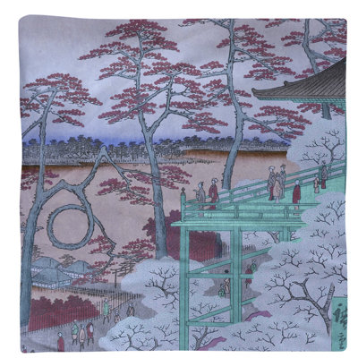 Serviette de 10 po Utagawa Hiroshige Kiyomizu Hall et étang Shinobazu à Ueno