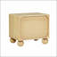 Table de chevet 2 tiroirs Modern avec panneaux cannelés, table de chevet en bois, pieds arrondis et charme naturel