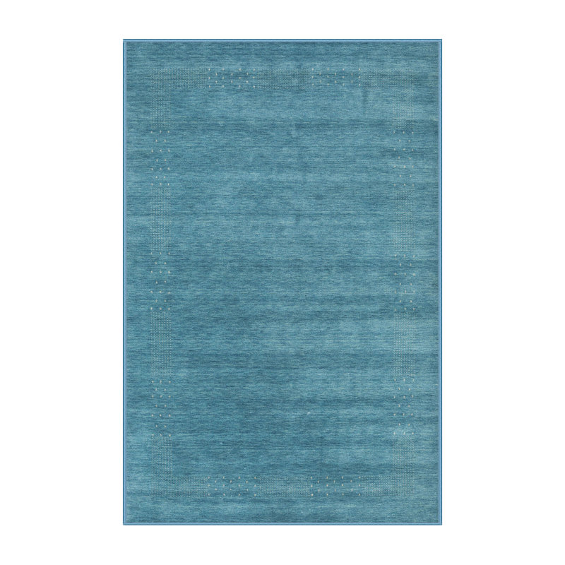 Tapis contemporain bleu, Rectangle 5 pi x 7 pi