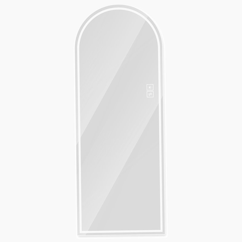 65" X 21" Arch Design LED Full Length Mirror ,Dimmable,  High Definition & Explosion-Proof, Full-Length Standing Or Wall-Mounted - Brightly Lit For Makeup, Studio, And More