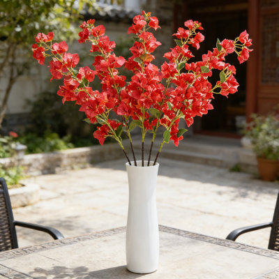 Ensemble de 5 fleurs artificielles Bougainvillea de 43,3 po de long à vapeur soyeuse et fausse fleur pour la maison