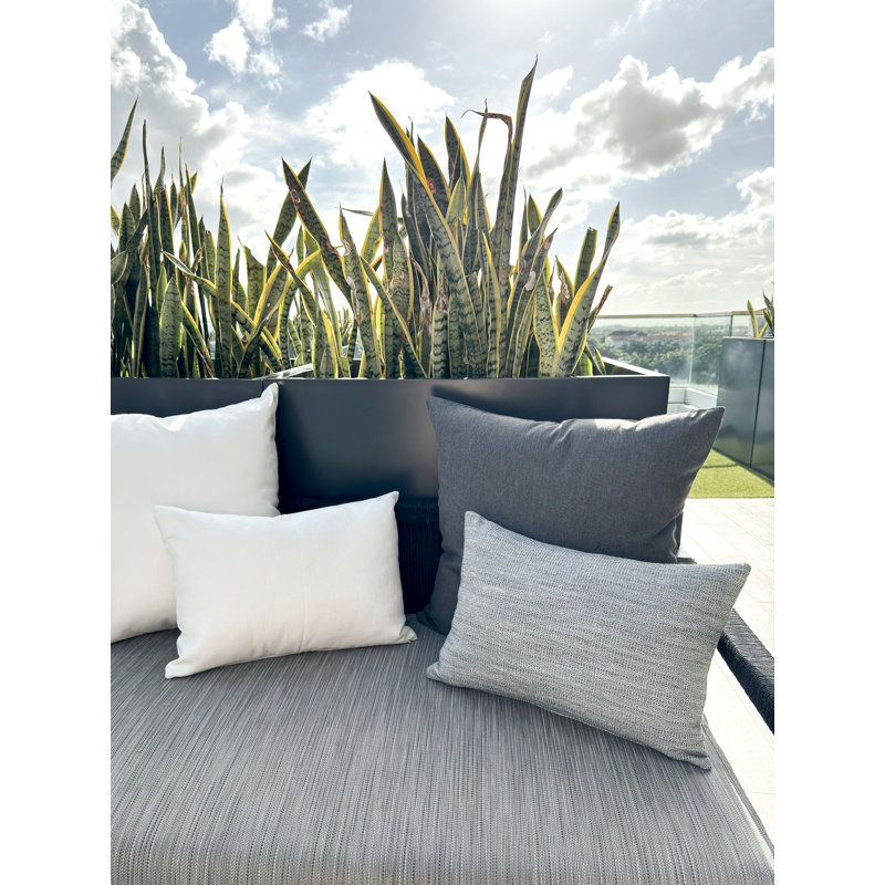 Essential Square Indoor / Outdoor Pillow Cover & Insert, 20"H x 20"W, Dark Gray