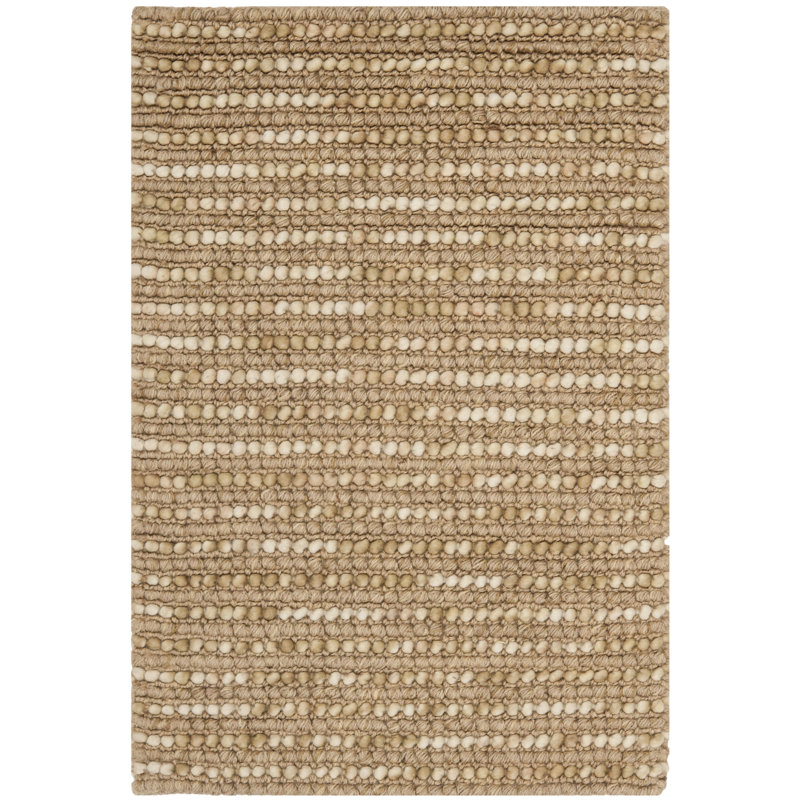 Tapis beige tissé à plat à la main Ferrera, Rectangle 10 pi x 14 pi