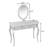 Stylish Gold Oval Mirror Vanity Desk With 3 Storage Drawers,  For Jewelry Storage, Construction Drawers And Makeup, Luxury Console Living Room, Wood Legs-1247330129
