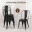 Ensemble de 4 chaises d'appoint empilables en métal, capacité de 159 kg (350 lb)-131030046
