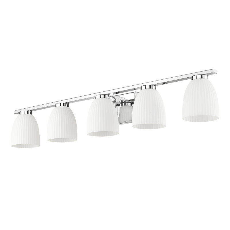 Mateo Modern Vanity, 5 Lights, 6.5" H x 40" W x 6.5" D, Chrome