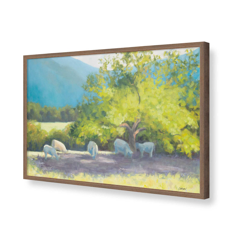 «Blue Ridge Cows Grazing» par Carson Overs passer, reproduction d'art, Brun, H 18 po x l 24 po