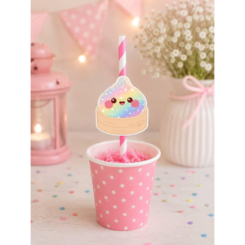 Cute Dumpling Party Straws