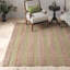 Tapis vert / naturel tissé à plat à motif géométrique Sottile-1681267907