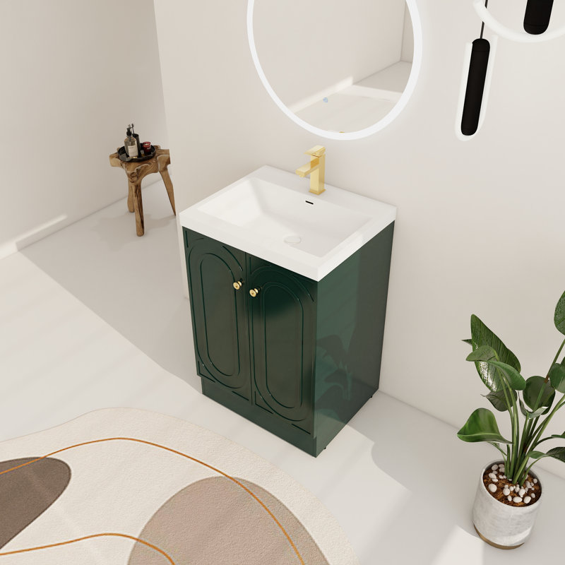  Miterdale 24'' Single Bathroom Vanity Set, Green, 24''