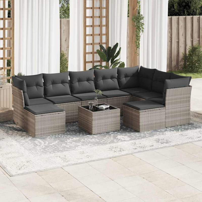  Garden Sofa Set Light Grey