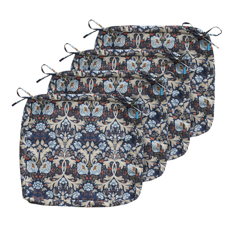 Outdoor 4'' Cushion Cover, Gray/Light Blue