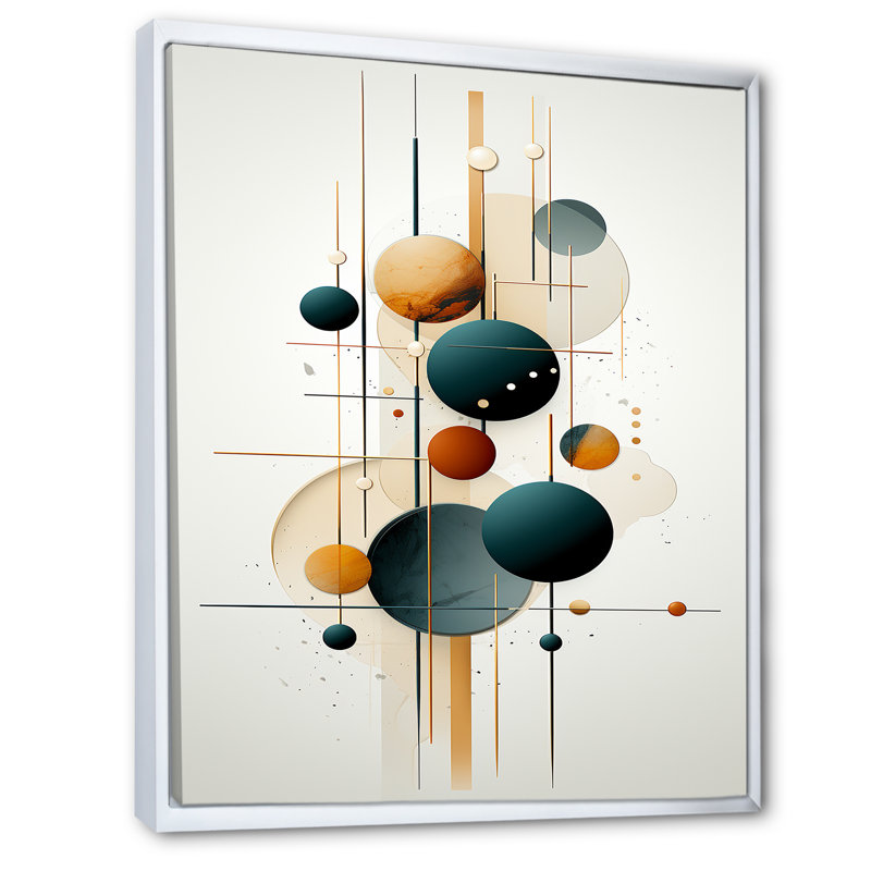 Doux sérénité circulaire géométrique rétro minimaliste - salon d'art mural géométrique moderne, H 40 po x l 30 po x P 1,5 po