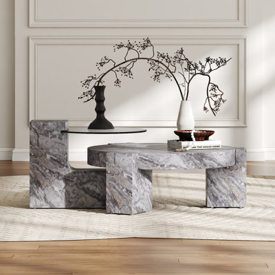 Ensemble de tables basses gigognes 2 pièces pour maison et appartement