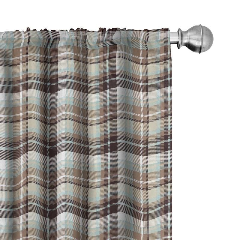 Plaid Semi-Sheer Rod Pocket Curtain Panels, 28" x 63"