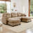 Modular Sectional U Shaped Couch With Ottoman, Premium Chenille Fabric,With 2 Throw Pillows, High-Density Foam Tufted Cushion Backrest Design,Easy Install-1152460468