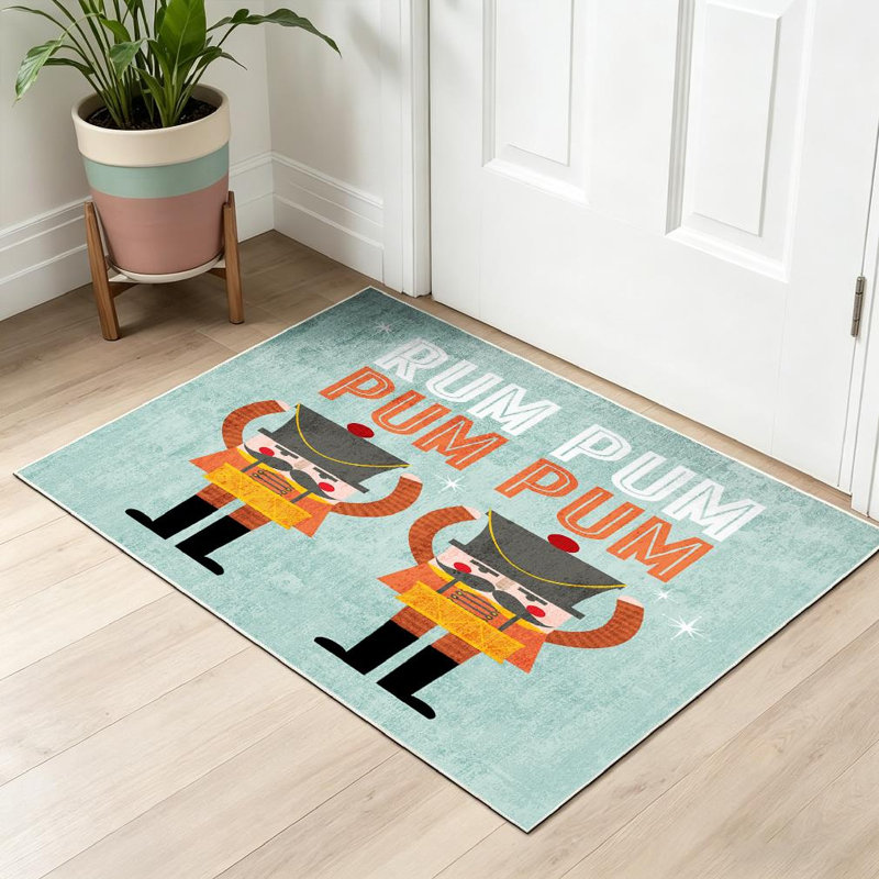 Tapis décoratif lavable à la machine Clear Christmas, Rectangle 32 po x 47 po