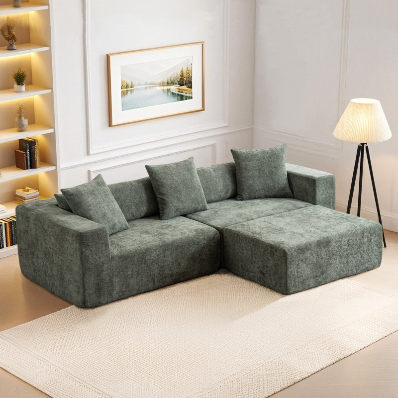 Canapé modulaire de 105 po de large avec repose-pieds