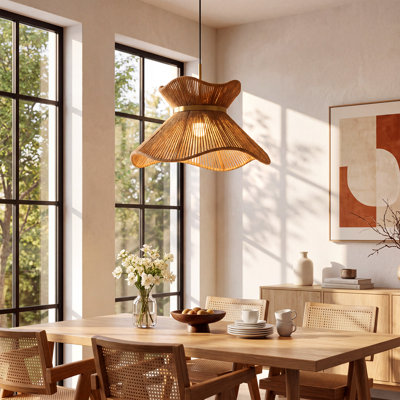 Luminaire suspendu en chanvre tissé à la main pour salle à manger, salon, chambre à coucher
