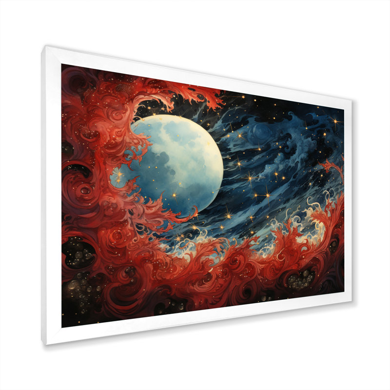 «Red Blue Blue Universal Wonders» sur impression sur toile, H 34 po x l 44 po x P 1,5 po, Cadre photo blanc