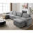 151.18" Wide Adjustable Armrest Sectional With Two Ottomans