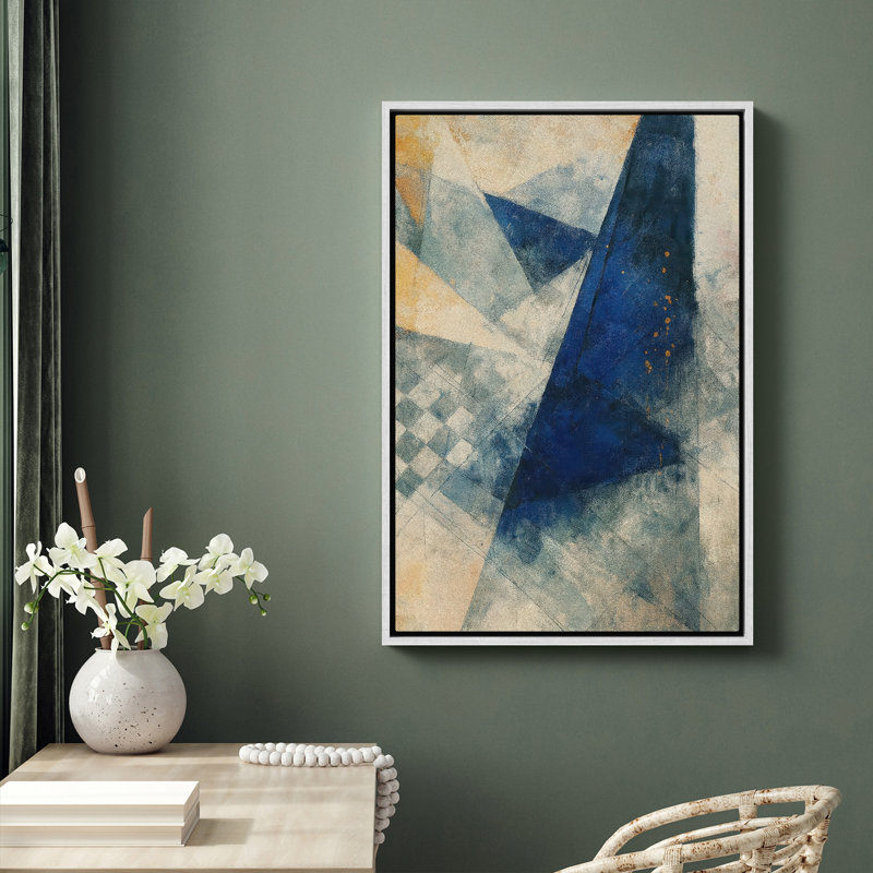 Art mural encadré abstrait rétro antique classique pour chambre à coucher, H 24 po x l 16 po, Blanc