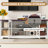 58" Wood TV Stand With Glass Doors & Adjustable Shelves