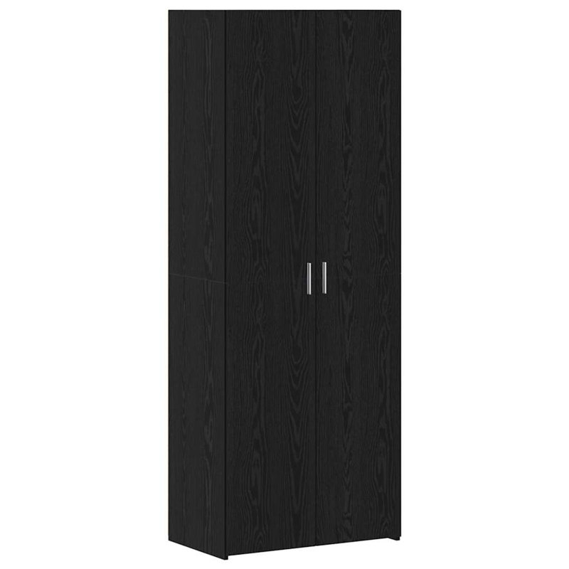 Storage Cabinet 70X42.5X225 Cm Engineered Wood, Black Oak