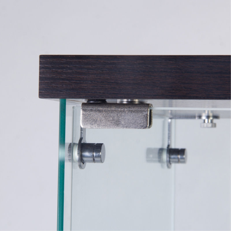 Versatile Three-Shelf Glass Cabinet For Display And Storage, Enhancing Functionality And Style., Black