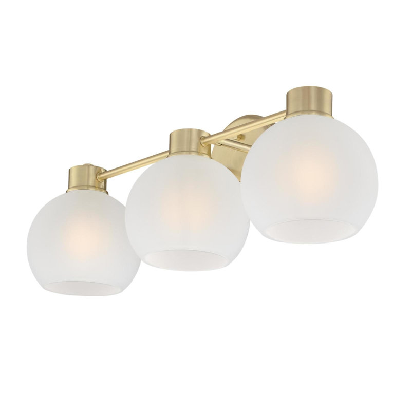 3 - Light Dimmable Vanity Light, Gold