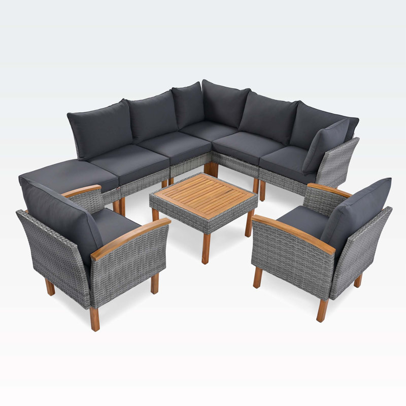86.61'' Wide Rectangle Patio Sectional Set