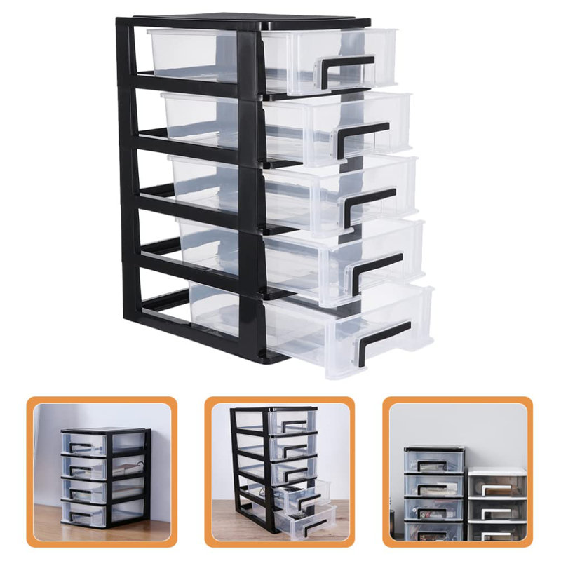Desk Organizer With Drawer 5 Layers Desktop Storage Organizer Transparent Desk Storage Box Plastic Makeup Organizer For Craft Cosmetics Sundries